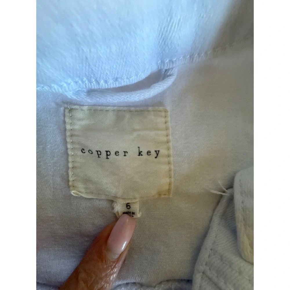 Copper Key White Denim Trucker Jacket Girls Size 6 Stretch Cotton F94BC300X - Picture 3 of 7
